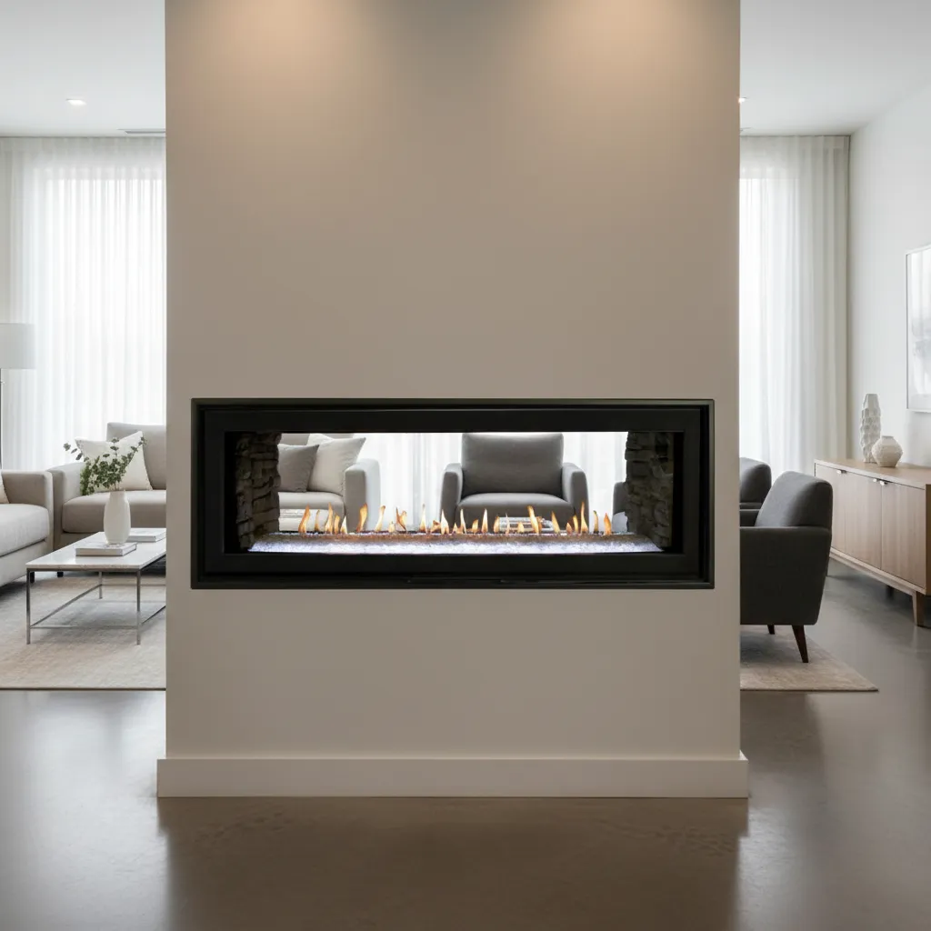 Boulevard DVLL48 Contemporary See-Through Linear Direct Vent Gas Fireplace - hero