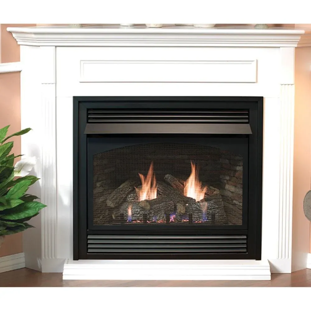Lincoln VFD26 Vent-Free Gas Fireplace with Cherry Mantel designer