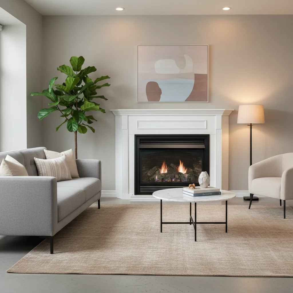 Lincoln VFD26 Vent-Free Gas Fireplace with Cherry Mantel - hero