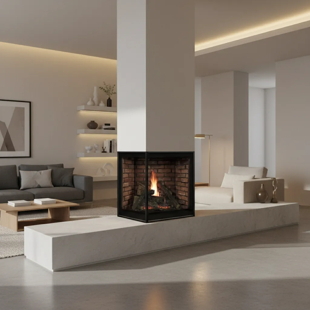 Madison DVCP36 Premium Peninsula Clean Face Direct Vent Gas Fireplace - hero