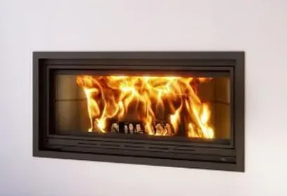 Valcourt Saint-Laurent Decorative Linear Wood Fireplace designer